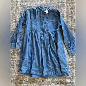 LOFT Women Casual Denim Button-Down Dress NWT